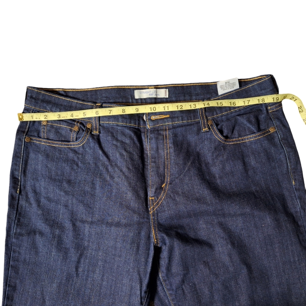 Pre-Owned Levis 501 Straight Women's Dark Denim Jeans Size 16 Plus Size - Picture 6 of 6